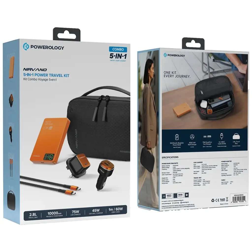 Powerology 5-1 Travel Combo Kit "NIRVANO" Car - Linkphones Center